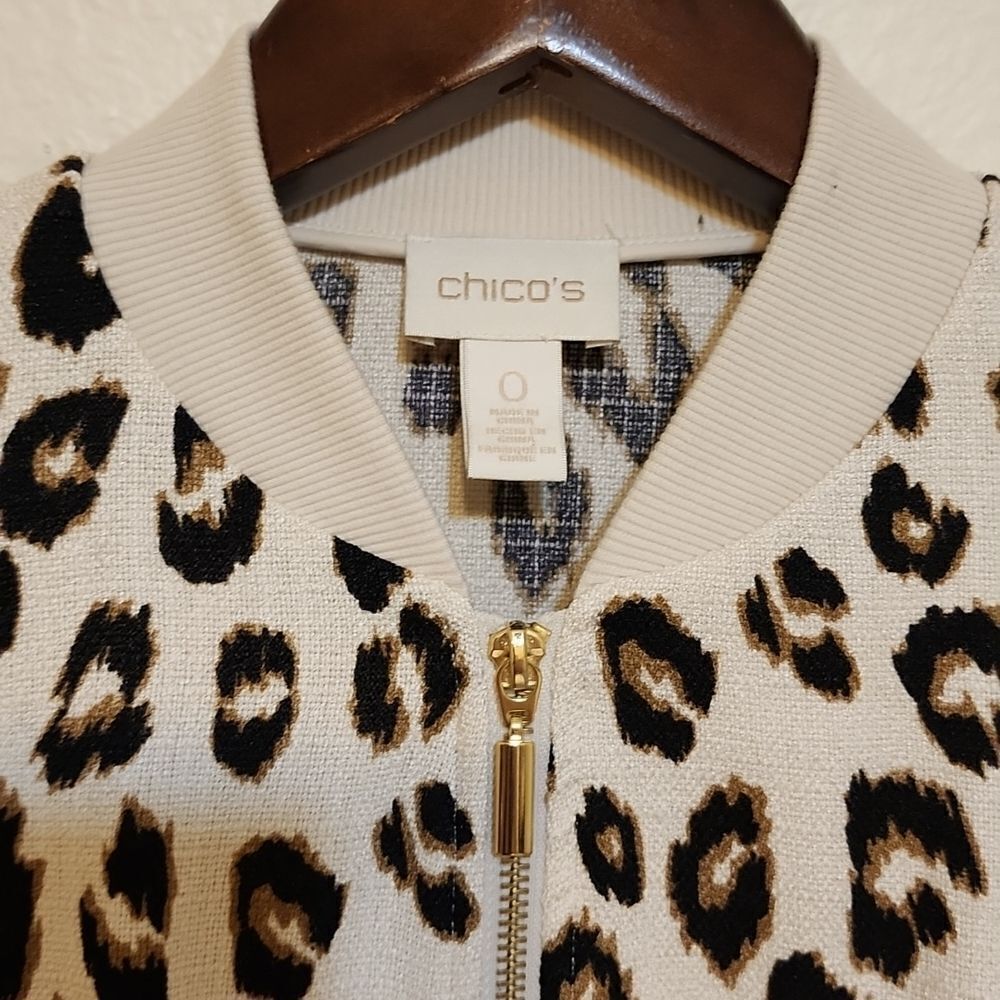 Chico's Leopard Jacket Size 0 (s)‎ - Picture 2 of 8